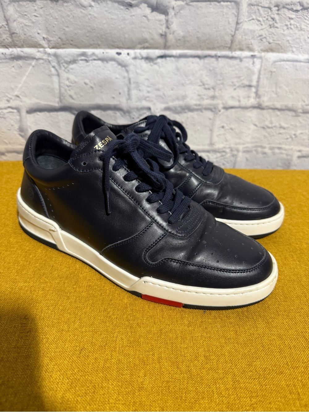 Men's Zespa Aix en Provence Navy Leather Sneakers, Size‎ 8.5